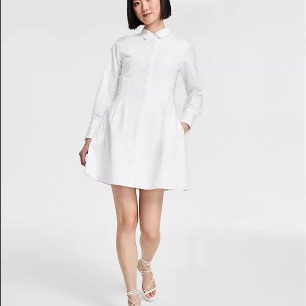 MSK Classic White Long Sleeve Dress